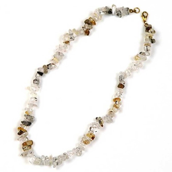 Collier de pierre en cristal avec inclusions - perles baroques. - Photo n°2