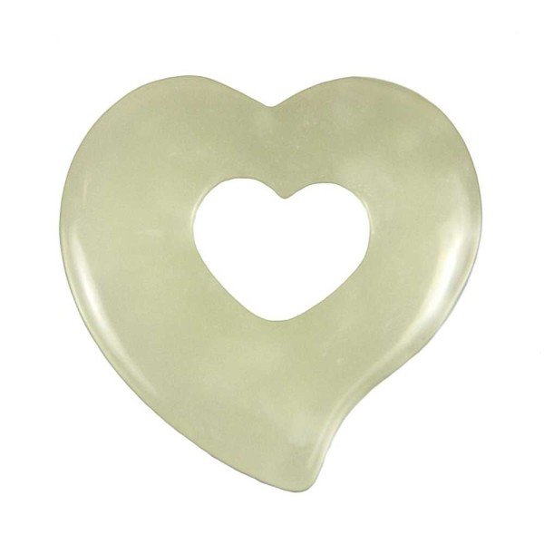 Pendentif donut coeur en jade de Chine. - Photo n°2