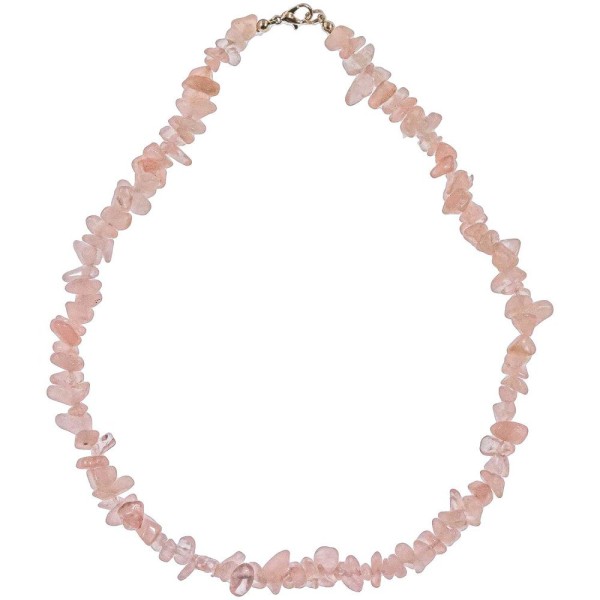 Collier de pierre en quartz rose - perles baroques. - Photo n°1