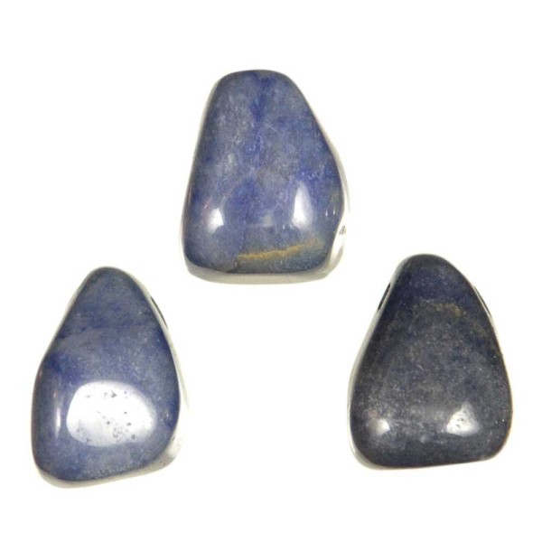 Pendentif pierre roulée percée en quartz bleu cordon vendu séparément. - Photo n°3
