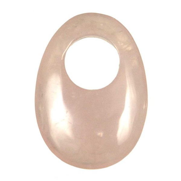 Pendentif donut oval en quartz rose. - Photo n°2