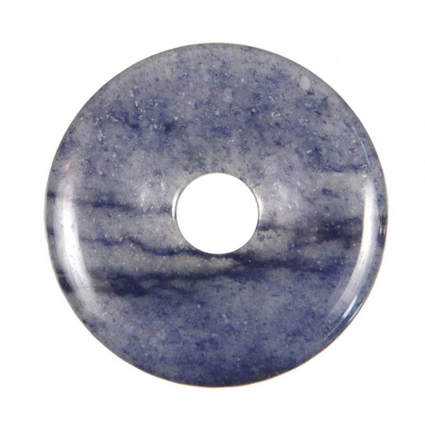 Donut Pi Chinois en quartz bleu pour pendentif - Diamètre 2 cm. - Photo n°2