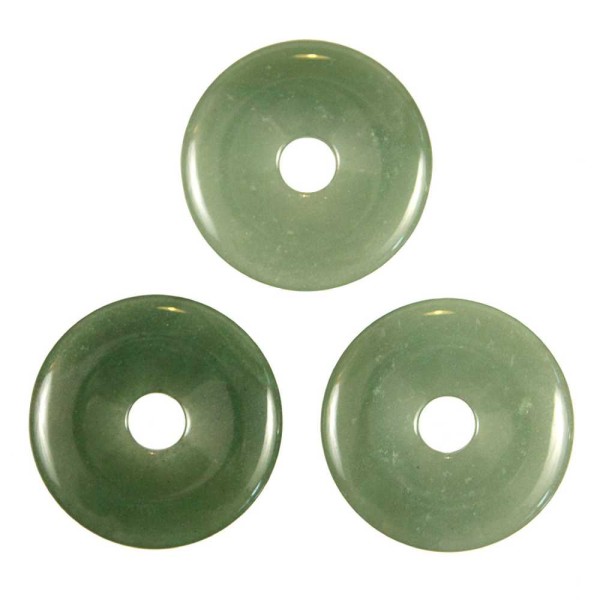 Donut Pi Chinois en aventurine verte pour pendentif - Diamètre 2 cm. - Photo n°3