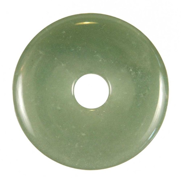 Donut Pi Chinois en aventurine verte pour pendentif - Diamètre 2 cm. - Photo n°1