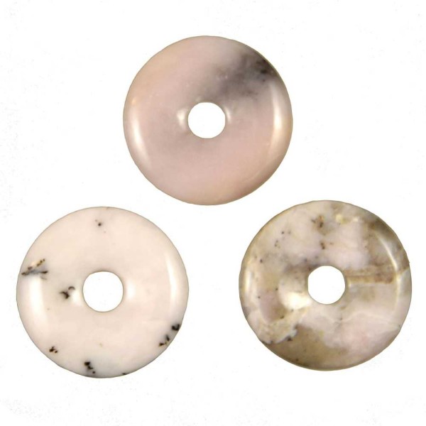 Donut Pi Chinois en opale rose des Andes pour pendentif - Diamètre 3 à 3.5 cm. - Photo n°3