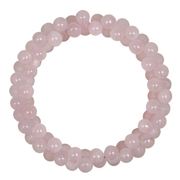 Bracelet petites perles en quartz rose. - Photo n°2