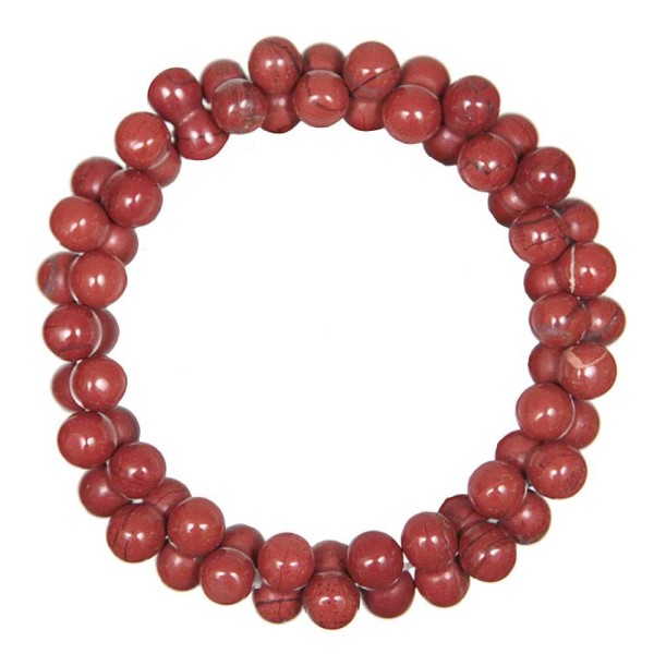 Bracelet petites perles en jaspe rouge. - Photo n°2