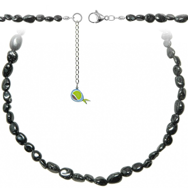 Collier en tourmaline noire - Perles roulées 5 à 8 mm - 43 cm. - Photo n°2