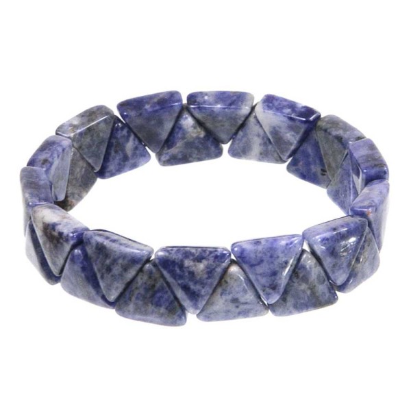 Bracelet perles triangulaires en sodalite. - Photo n°1