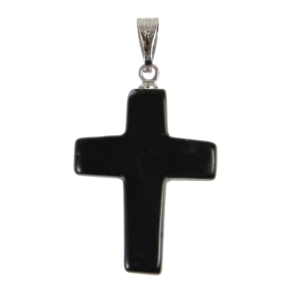 Pendentif croix crucifix en onyx. - Photo n°2
