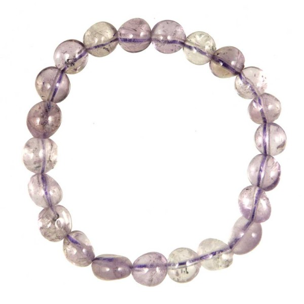 Bracelet en améthyste claire - Perles pierres roulées. - Photo n°2