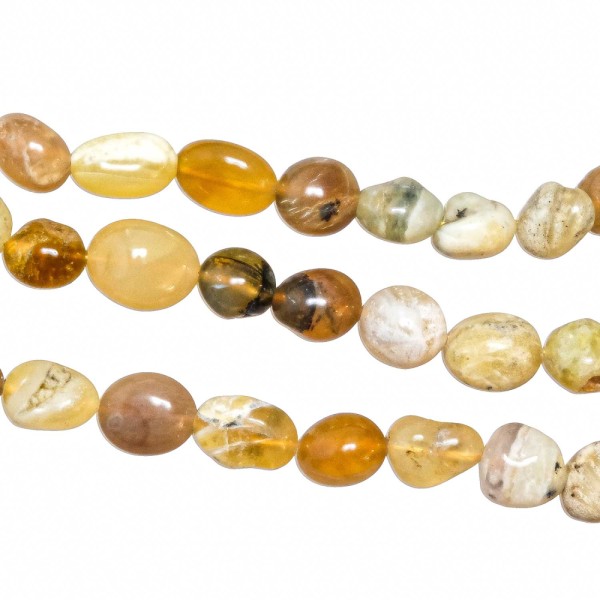 Collier en opale jaune - Perles roulées 8 à 12 mm - 43 cm. - Photo n°3