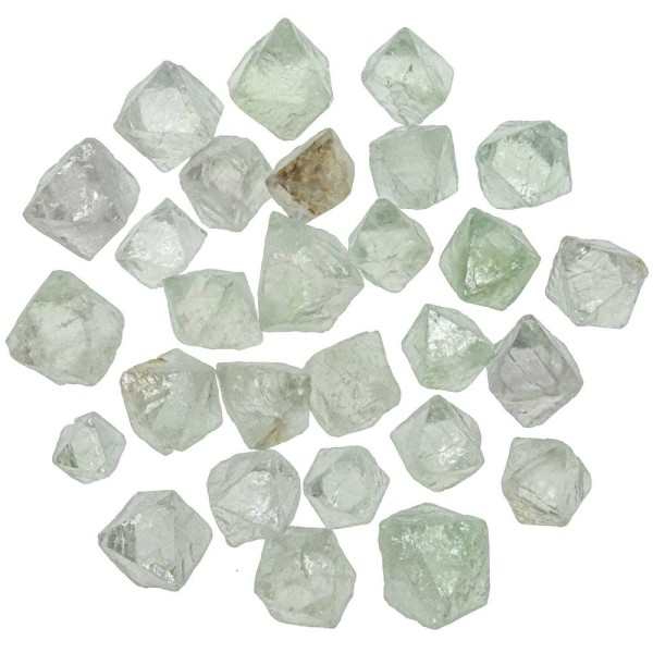 Pierres brutes octaèdres de fluorite (ou fluorine) - 1.5 à 2.5 cm - Lot de 3. - Photo n°2