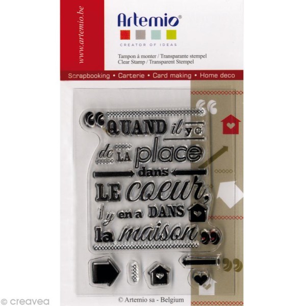 Mini tampon transparent Coeur - Planche 7 x 9 cm - Photo n°2