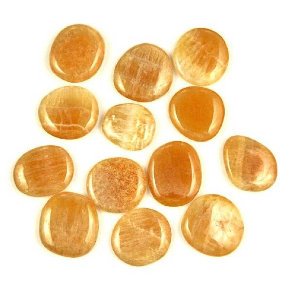 Galet plat calcite orange - A l'unité - Poids 11 à 20 grammes. - Photo n°2