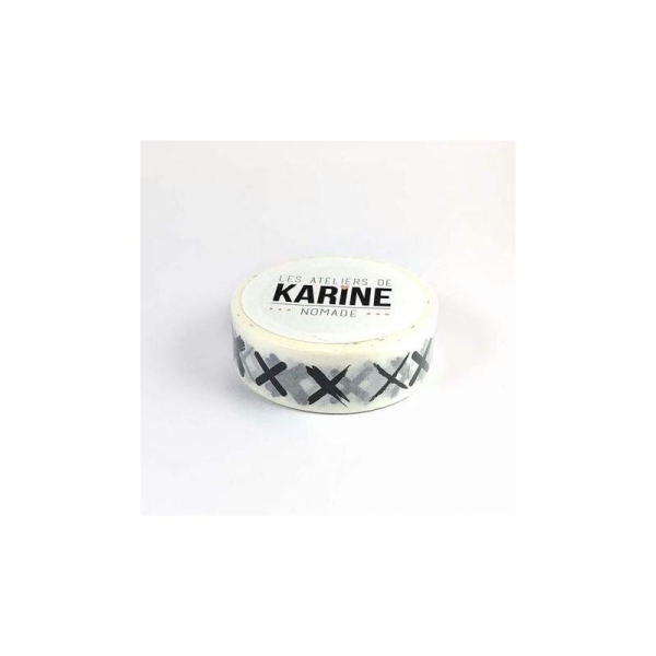 Masking Tape Croix noires - 10 m - Les ateliers de Karine - Photo n°1