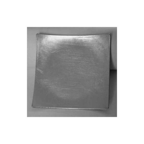 Assiette carrée argentée - dimensions : 17.5 cm - Photo n°1