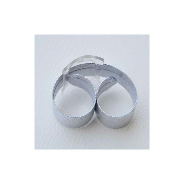 Bracelet flexible Wrap Oasis argenté. Longueur 22 cm, largeur 2.5 cm. Vendu à l'unité - Photo n°3