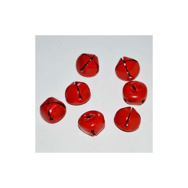 Grelots rouges de Noël. Diam. 2 cm environ - Vendus par 6 - Photo n°1