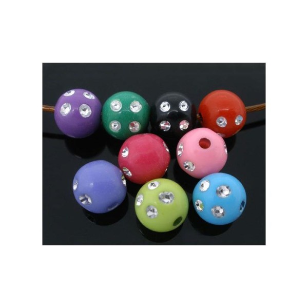 20 Perle Mix Point Argentées 8mm couleur Mixte argentes création bijoux - Photo n°2