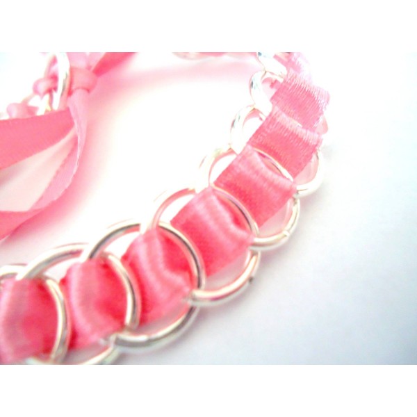 KIT DIY bracelet en métal rose et argent - Photo n°2