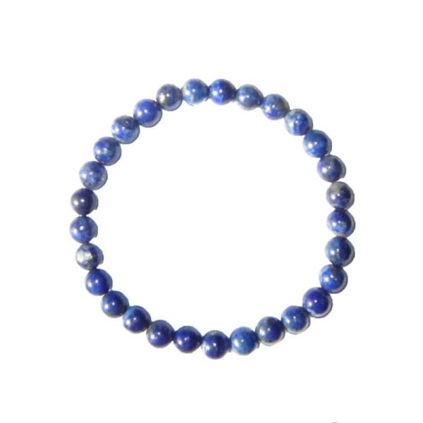 Bracelet Lapis-lazuli 22cm - Pierres boules 6mm - Sans fermoir - Photo n°2