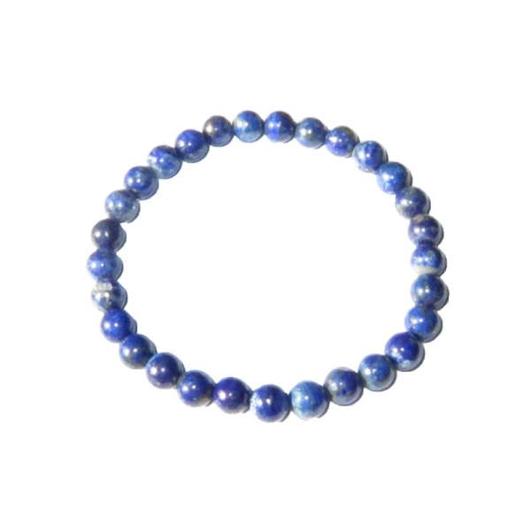 Bracelet Lapis-lazuli 22cm - Pierres boules 6mm - Sans fermoir - Photo n°1