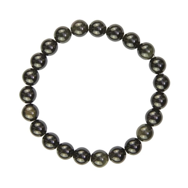 Bracelet Obsidienne noire 18cm - Pierres boules 8mm - Sans fermoir - Photo n°2