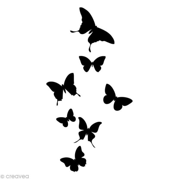 Tampon Animaux - Envol de papillon - 7,4 x 3,7 cm - Photo n°1