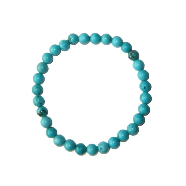 Bracelet Turquoise 20cm - Pierres boules 6mm - Sans fermoir - Photo n°2