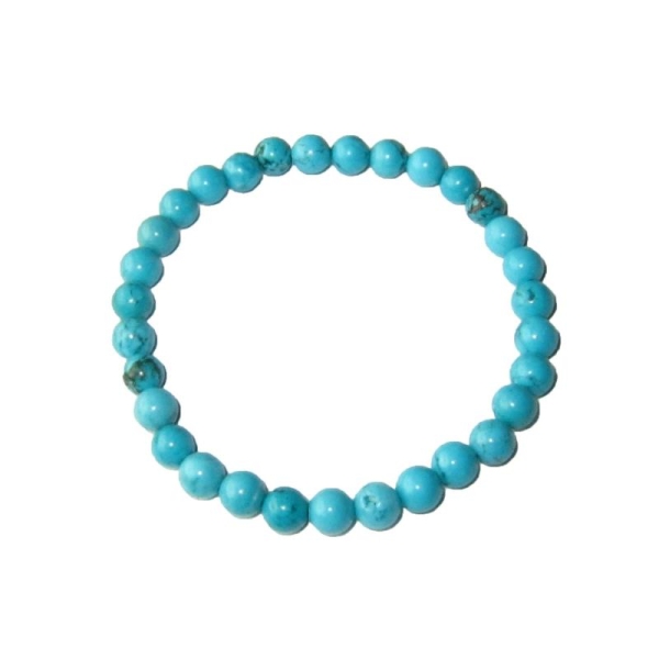 Bracelet Turquoise 20cm - Pierres boules 6mm - Sans fermoir - Photo n°1