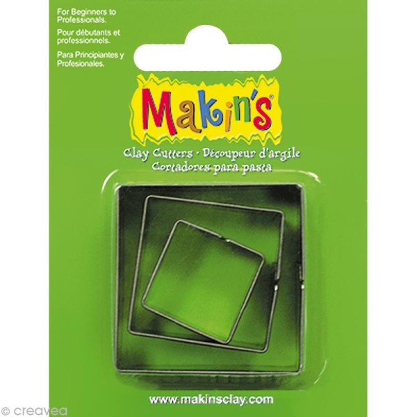 Emporte-pièces Makin's Clay Carré - 3 pcs - Photo n°1