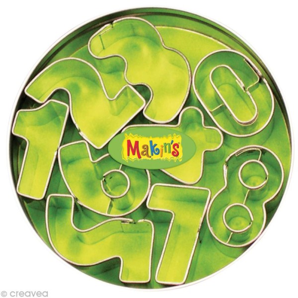 Emporte-pièces Makin's Clay set Nombres - 9 pcs - Photo n°1