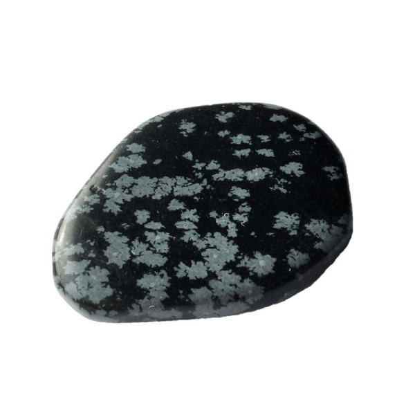 Galet Obsidienne flocon de neige - entre 4cm et 7cm - Photo n°1