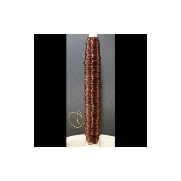 Bobine de fil de cuivre marron-Bobine de 100 g 0.5 mm diamètre - Photo n°1