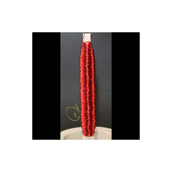 Bobine de fil de cuivre rouge-Bobine de 100 g 0.5 mm diamètre - Photo n°1