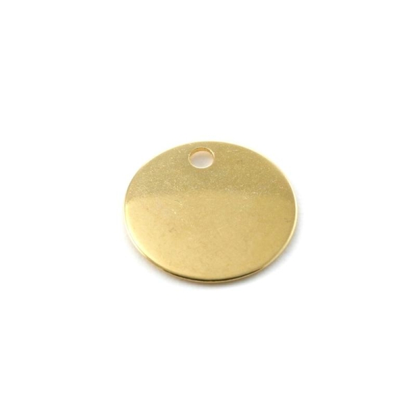 Disque métal rond 15 mm doré - Breloques dorées - Creavea