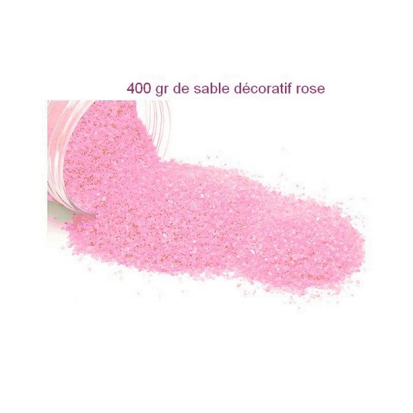 Sable décoratif coloré Rose, de 0,60mm à 1mm, Boite de 400gr, pour Déco de table, Bougeoir, Vase - Photo n°3
