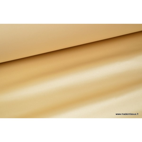 Tissu Satin duchesse polyester beige camel - Photo n°2