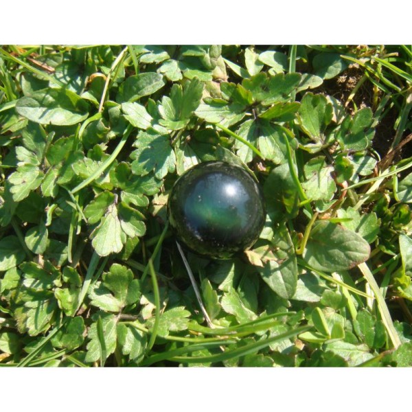 Obsidienne Man Choï ( Oeil Céleste ) grade A : perle 20 MM ( C18 ) - Photo n°1