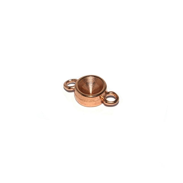 Sertissure pour strass SS39 + 2 anneaux métal rose gold - Photo n°1