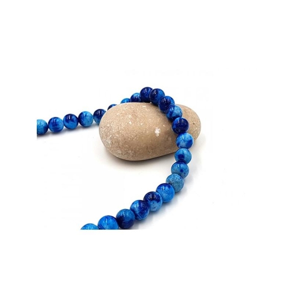 50 Perles De Jade 8mm Couleur Dégradé De Bleu - Photo n°1