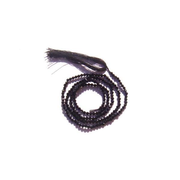 Spinelle Noir : FIL 190 MICRO perles rondes facettées 2 MM - Photo n°1