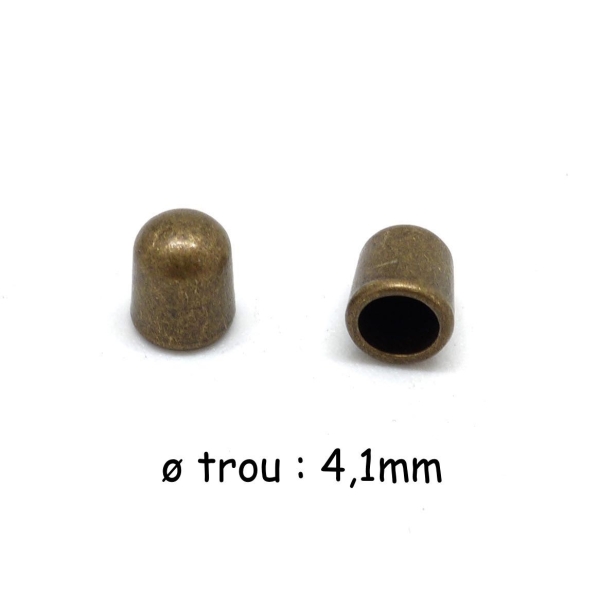 20 Perles Embout Tube De Finition Pour Cordon De 4mm En Métal De Couleur Bronze - Photo n°2