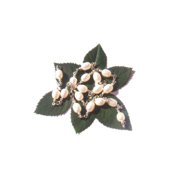 Perles d'Eau Douce : 21 CM à la coupe de chaîne faite main 9 MM - Photo n°1
