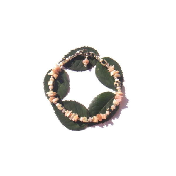 Equilibre et Douceur :  Bracelet Opale et Jaspe  18 CM max - Photo n°1