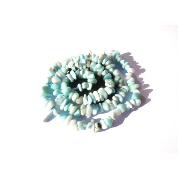 Larimar : 10 Perles chips 5/7 MM de diamètre environ - Photo n°1