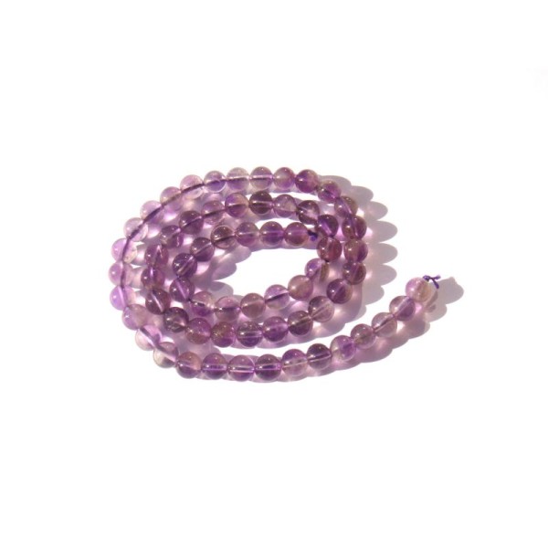 Améthyste multicolore : 10 Perles 6 MM de diamètre - Photo n°1