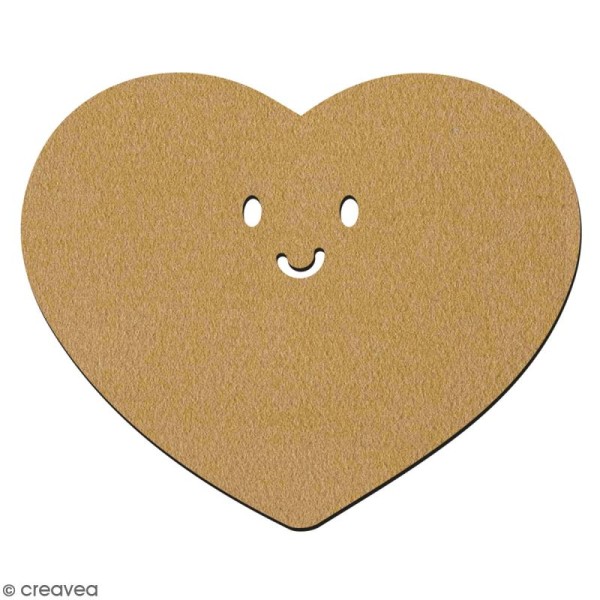 Coeur avec visage en bois à décorer - 7 cm - Collection Licorne - Photo n°2
