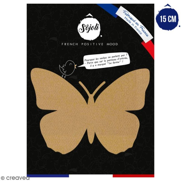 Papillon en bois à décorer - 15 cm - Collection Champêtre - Photo n°1